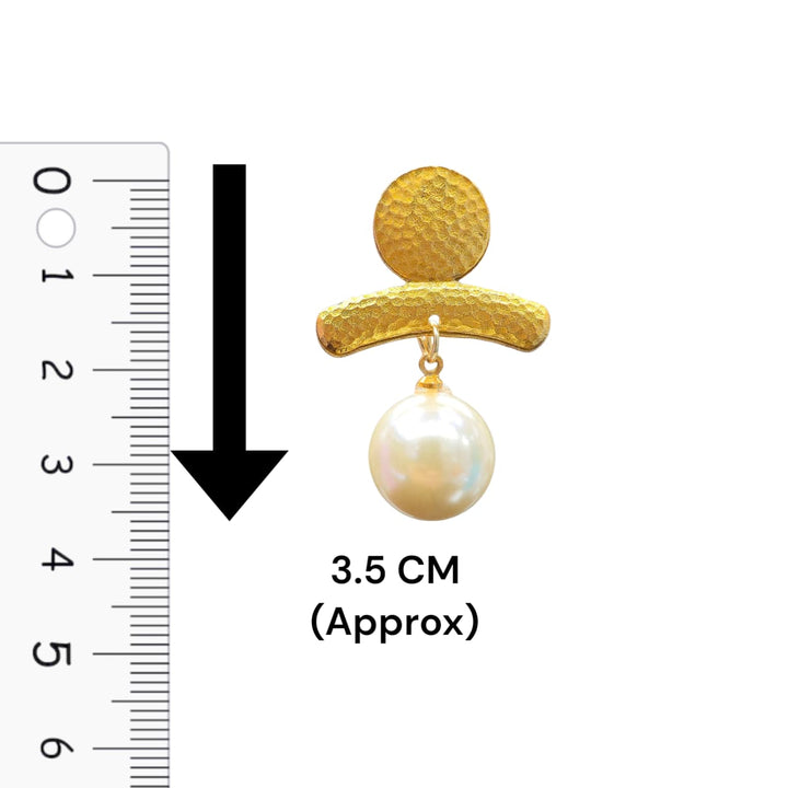 Minimalist Gold Pearl Drop Earrings for Women | Contemporary Statement Earrings | Premium Fashion Jewellery